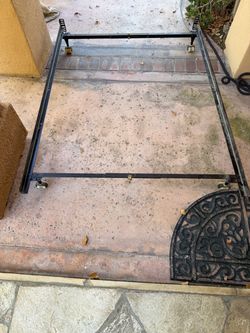 Bed frame full size metal with wheels