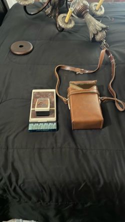 Vintage Polaroid Camera with Leather Case