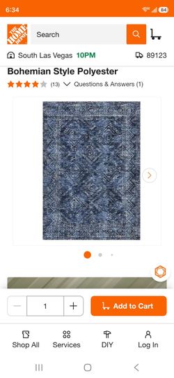 Bohemian Style Polyester Area Rug 5ft x 7ft new