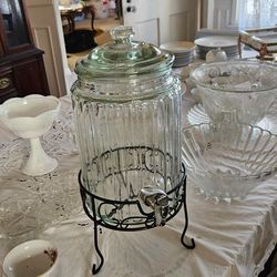 Beverage dispenser and set of 8 wine glasses $10 each