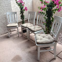 Dining Chairs - Set Of 4 Wood With Cushions