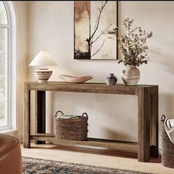 Brand new long rustic brown 63” console table