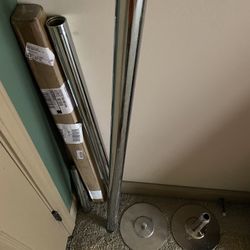 Silver 9 ft Spinning Workout Pole With 3 ft Extender 