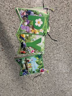 Pikmin Happy Birthday banner or sign