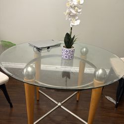 Glass Round Dining Table