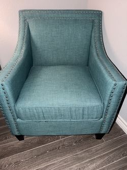 Set of Two Teal Accent Chairs
