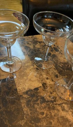 3 vintage margarita glasses