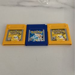 3 1st Generation Pokémon Game Cartridges 