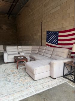 Electric Reclining Sectional Sofa w/ Console and Charging Ports