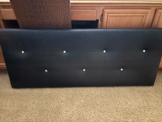 Faux leather tufted headboard with crystal buttons
