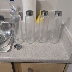 Glass water bottles