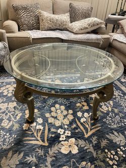 Gray glass coffee table