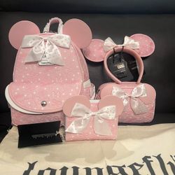Disney Pink Bow Loungefly 4 Piece Set
