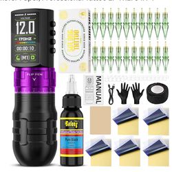 New in Box Wireless Tattoo Machine with 7 Adjustable Voltage & 2 Working Modes,