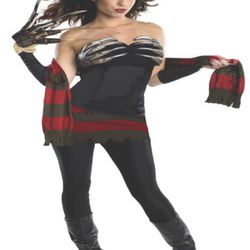 Women's Nightmare On Elm Street Freddy Corset Style Costume Size Large