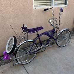 Custom Purple Lowrider Bike – Show Quality, Fully Chromed, Clean