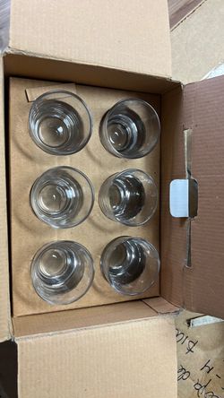 Set of 6 Clear Glass Cups