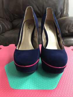 Blue high heels