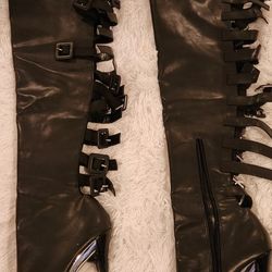 Free! 7 1/2 NEVER WORN for THICK THIGHS OVER THE KNEE Stilleto Platform Boots! 273-7
