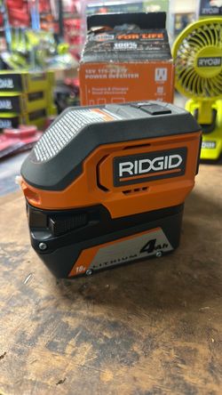RIDGID 18V Cordless 175-Watt Power Inverter with 4ah 18v Lithium Battery