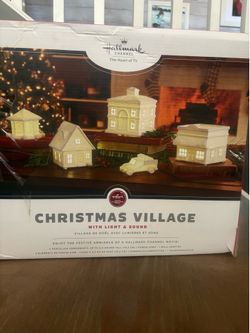 Hallmark Christmas Village lights and music