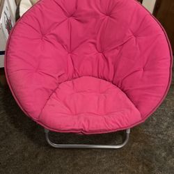 New Pink Folding  Saucer Chair