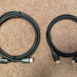 HDMI 2.1 Cables. 10' And 6' (Price Is For Both)