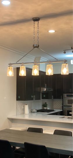 Mason Jar Pendant Light Fixture (5 Light, Farmhouse Style)