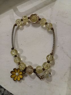 Beaded Bracelet with Flower Charm