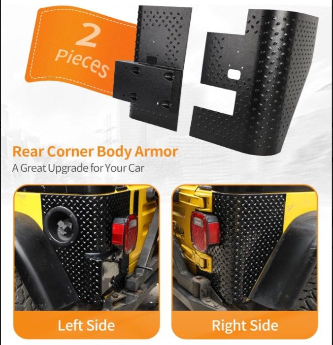 Jeep Wrangler TJ ( 1(contact info removed)) ,Body Armor Rear Corner Guards (2 pcs) by RT-TCZ
