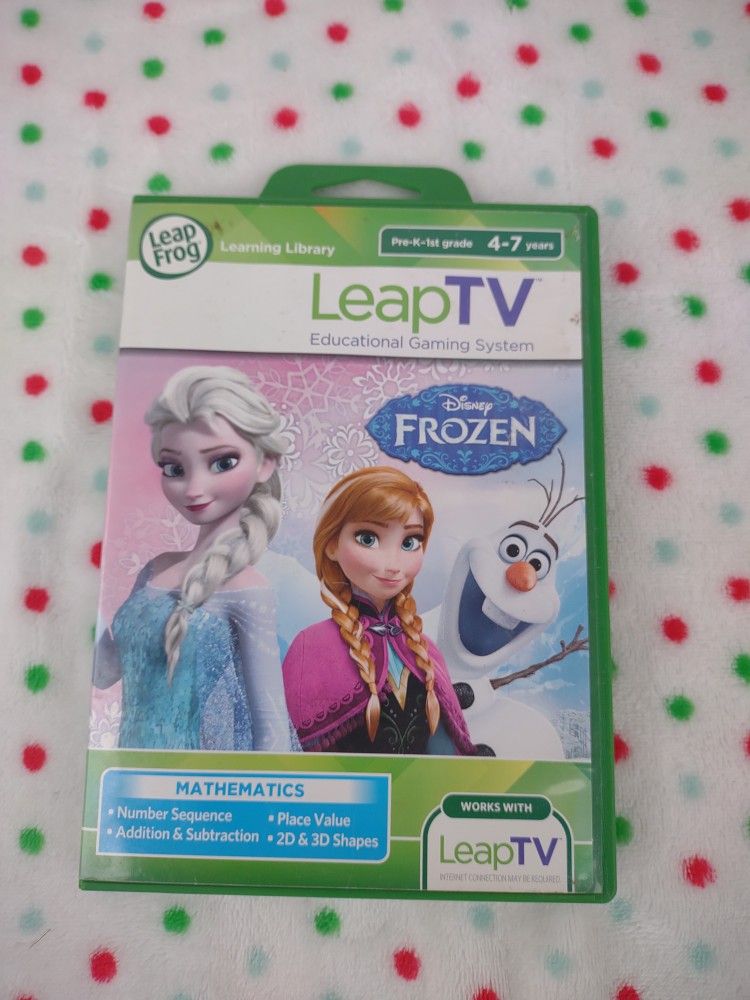 Frozen LeapFrog LeapTV Elsa Anna Olaf Educational Gaming Math Disney Cartridge
