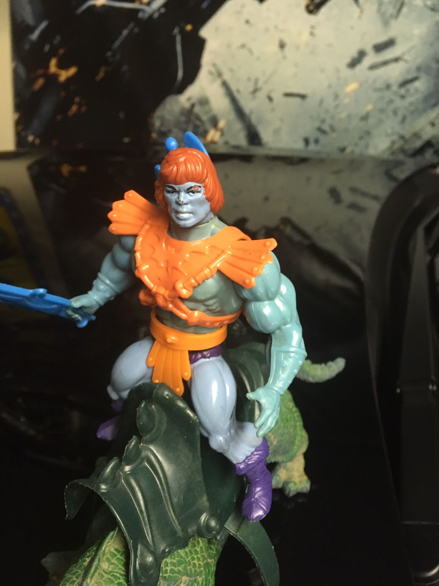 Vintage MOTU Faker Action Figure Toy Collection with Imperial dragon. Made in Malaysia.