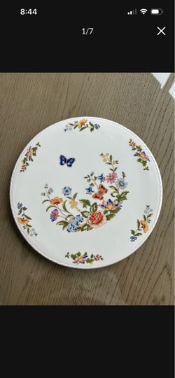 New Aynsley Cottage Garden English Bone China Cake & Serving Plate