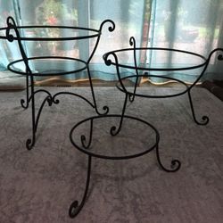 Demijohn jar stands and candle holder tops