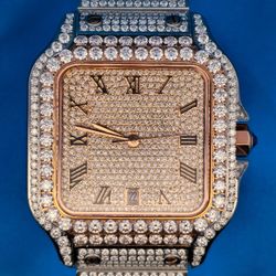 Moissanite 16 ctw VVS Square Watch