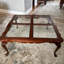 Glass Top Queen Anne Coffee Table