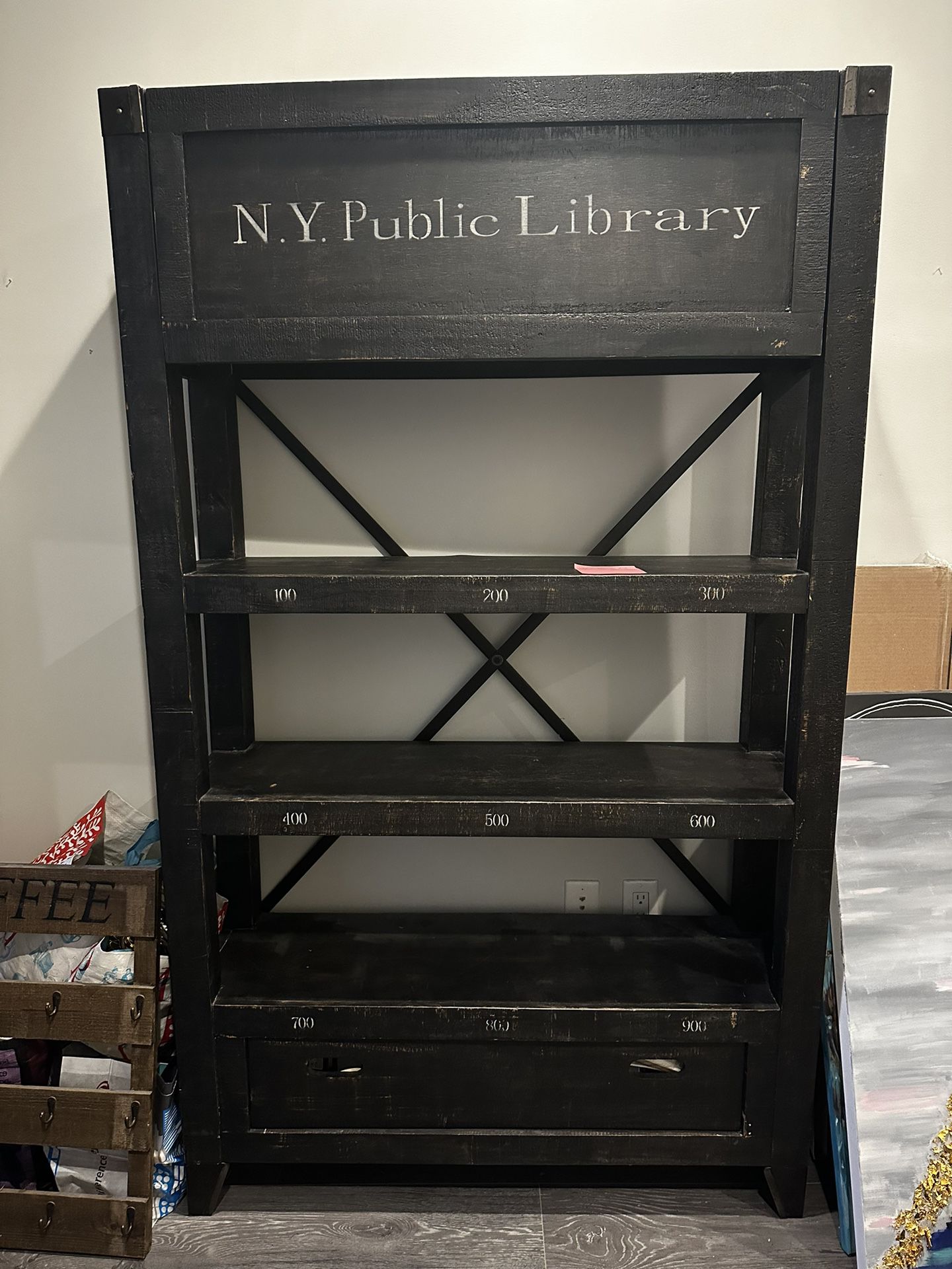NYC library bookshelf / cabinet