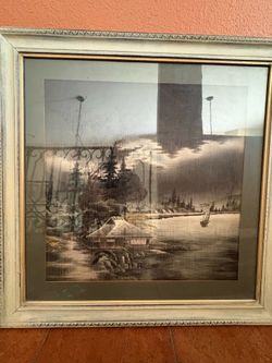 2 Collectible Japanese Silk Embroidery Framed Textile Arts