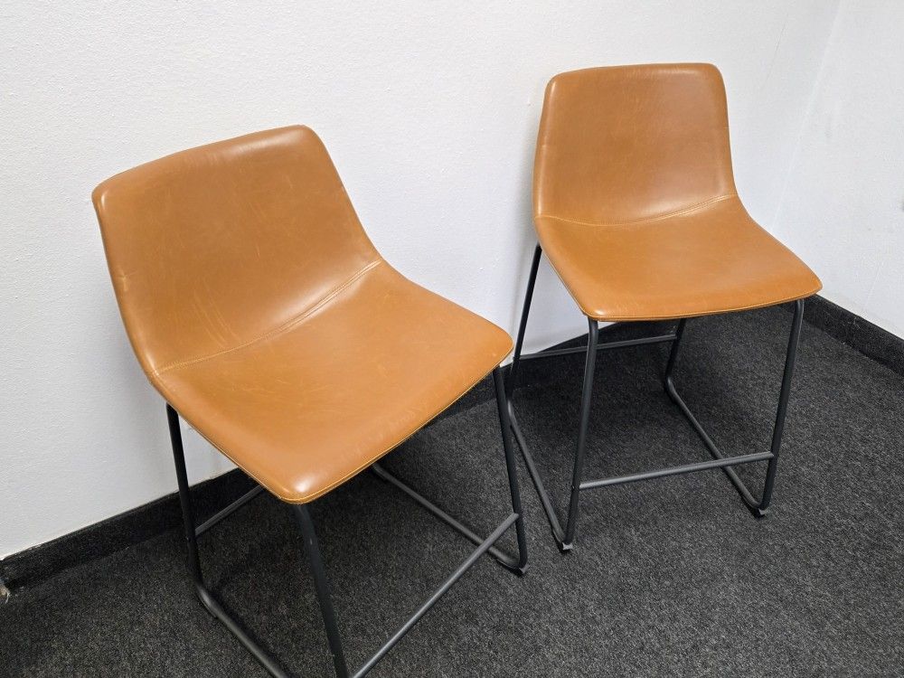 Set Of 2 Learher Bar Stools