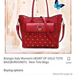 Italian Leather Handbag And Matching Wallet