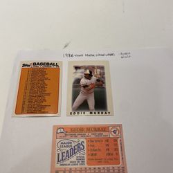 1986 Topps Mini Leaders Baseball Baltimore Orioles Baseball Card #1 Eddie Murray