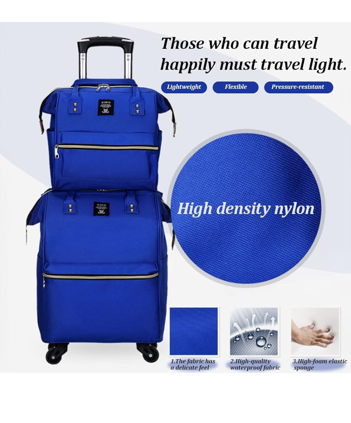 Expandable 20 inch Carry on Luggage, Lightweight Carry on Suitcase with Spinner Wheels & Duffle Bag, Family Travel Suitcase Set for Women Men - Airlin