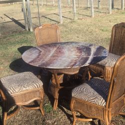 Braxton Culler Rattan Wicker 6 Piece Dark Brown Dining Set