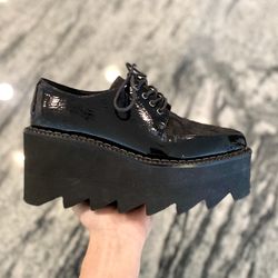 Jeffrey Campbell  Calf Hair Wedge Platform Derby