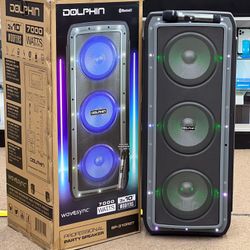 Dolphin 7000W 3x10 Rechargeable Bluetooth Speaker With Wireless Microphone 