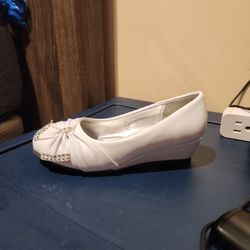 White Wedge Kids Shoe