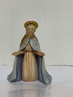 Vtg Goebel Hummel Nativity Virgin Mary Figurine with Halo Kneeling