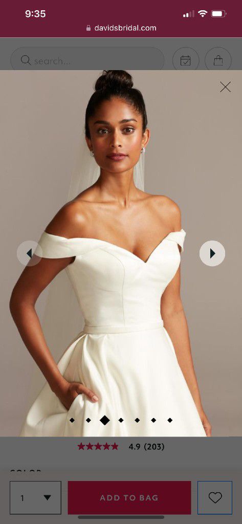 Wedding Dress Size Two. $500.00