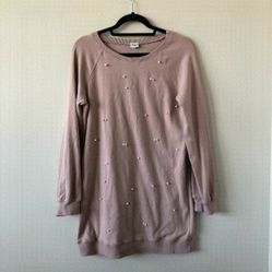 Mei Dusty Rose Pearl Sweater Dress