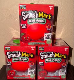 Crazy Fun Smush Mart Red Apple Scented Squeeze Squishy Viral Jumbo Squeeze Toy NIB